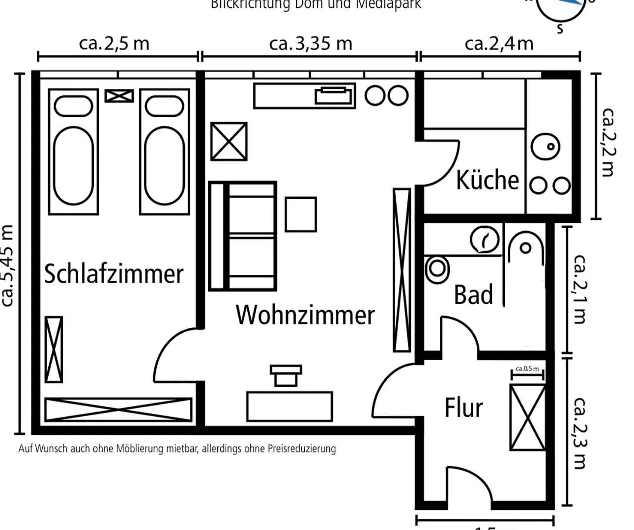 Apartment Domspitzen-Blick, Cooles 2 Zimmer Apt Mit Indoor-Swimmingpool Auf Dem Dach, Kueche Und Smart-Tv Cologne Germany